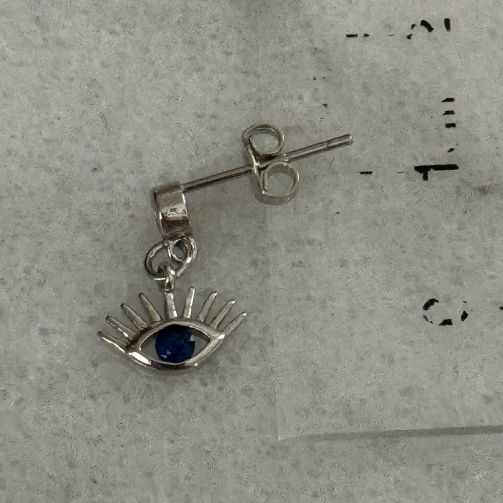 Sterling Silver Blue Crystal Evil Eye Pendant Dangle Earrings 

Brand New - Picture 3 of 4